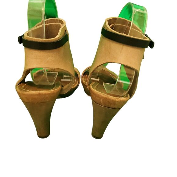 Humanoid Leather Wrap Heels Sandals taupe/Black Sz 38/8 - Picture 6 of 8